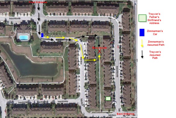 trayvon martin george zimmerman path